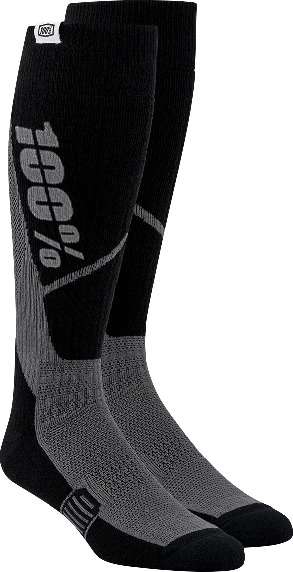 100% Torque Comfort Moto Socks - Black - Small/Medium 20053-00001