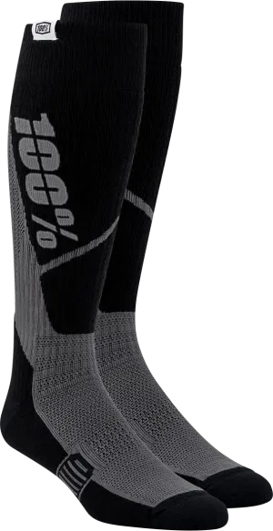 100% Torque Comfort Moto Socks - Black - Small/Medium 20053-00001