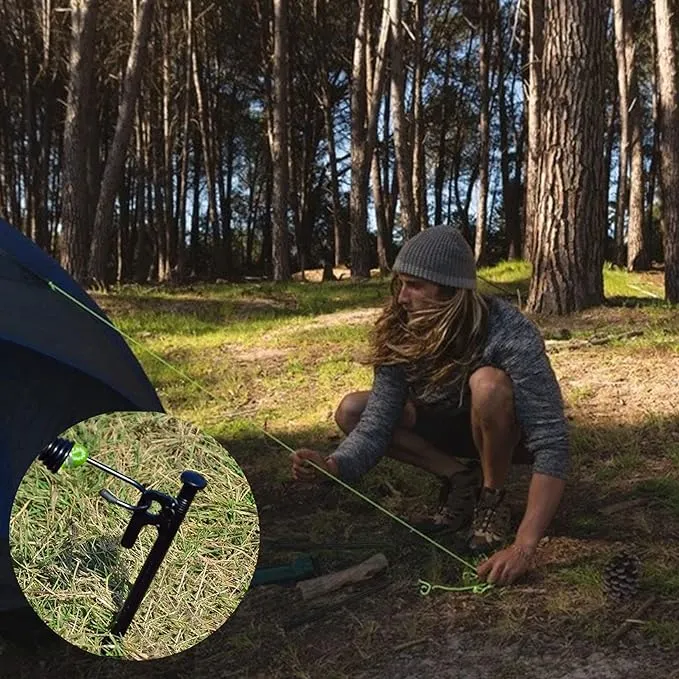 12 Pack Tent Stakes Heavy Duty Metal Tent Pegs for Camping Steel Tent Stakes 8 inch Unbreakable and Inflexible