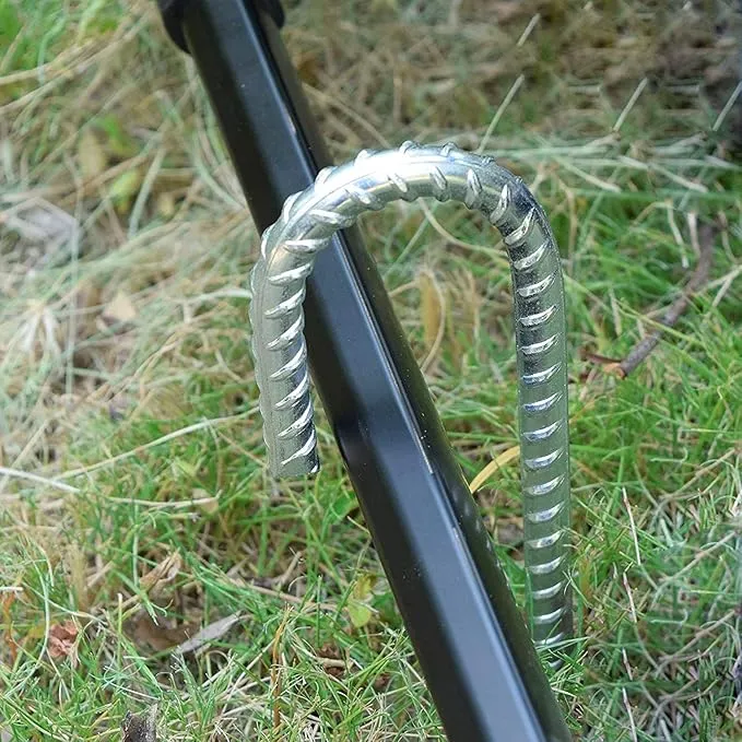 55 Pack 12" Galvanized Rebar Stakes Heavy Duty J Hook Ground Anchors, Curved Steel Tent Stakes Anti Rust Steel Ground Stakes