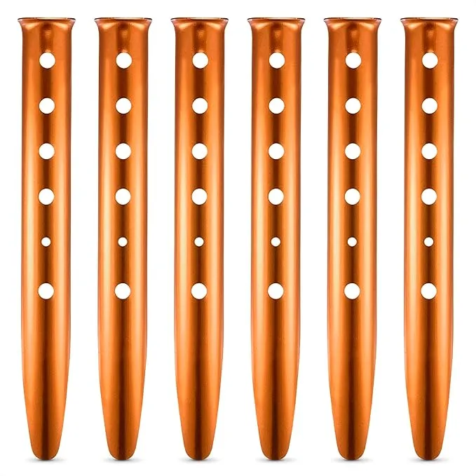 6Pcs Aluminum Tent Stakes - 12.6" Beach Canopy Tent Stakes Heavy Duty Ground Stakes Heavy Duty Tent Stakes Metal Tent Stakes - Sand Stakes for Tents for Beach Camping Tent Stakes Beach Stakes for Sand
