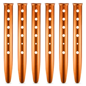 6Pcs Aluminum Tent Stakes - 12.6" Beach Canopy Tent Stakes Heavy Duty Ground Stakes Heavy Duty Tent Stakes Metal Tent Stakes - Sand Stakes for Tents for Beach Camping Tent Stakes Beach Stakes for Sand