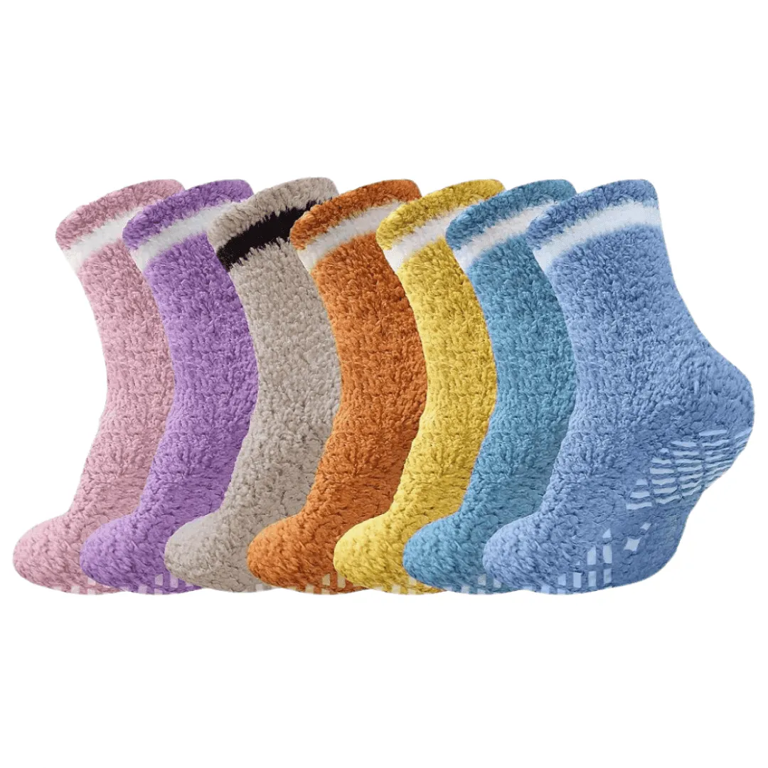 7-Pack Non-Slip Diabetic Socks - Cozy and Comfortable