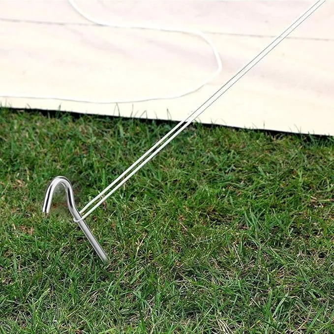9 Inch Galvanized Tent Stakes Metal Tent Pegs, Heavy Duty Steel Yard Camping Stakes Tarp Hooks Inflatables Outdoor Decorations, 25 Pack