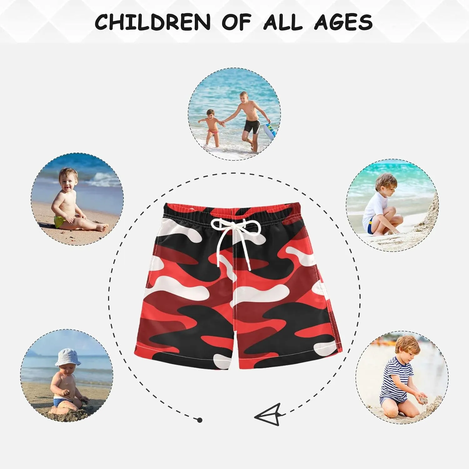 Aflyko Boys' Board Shorts Fun Swim Trunk Beach Swimwear Tropical Bathing Suit