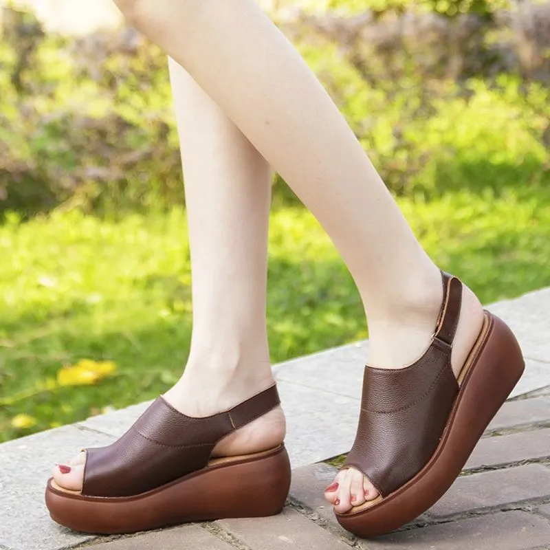 Breathable Platform Fish Mouth Sandals