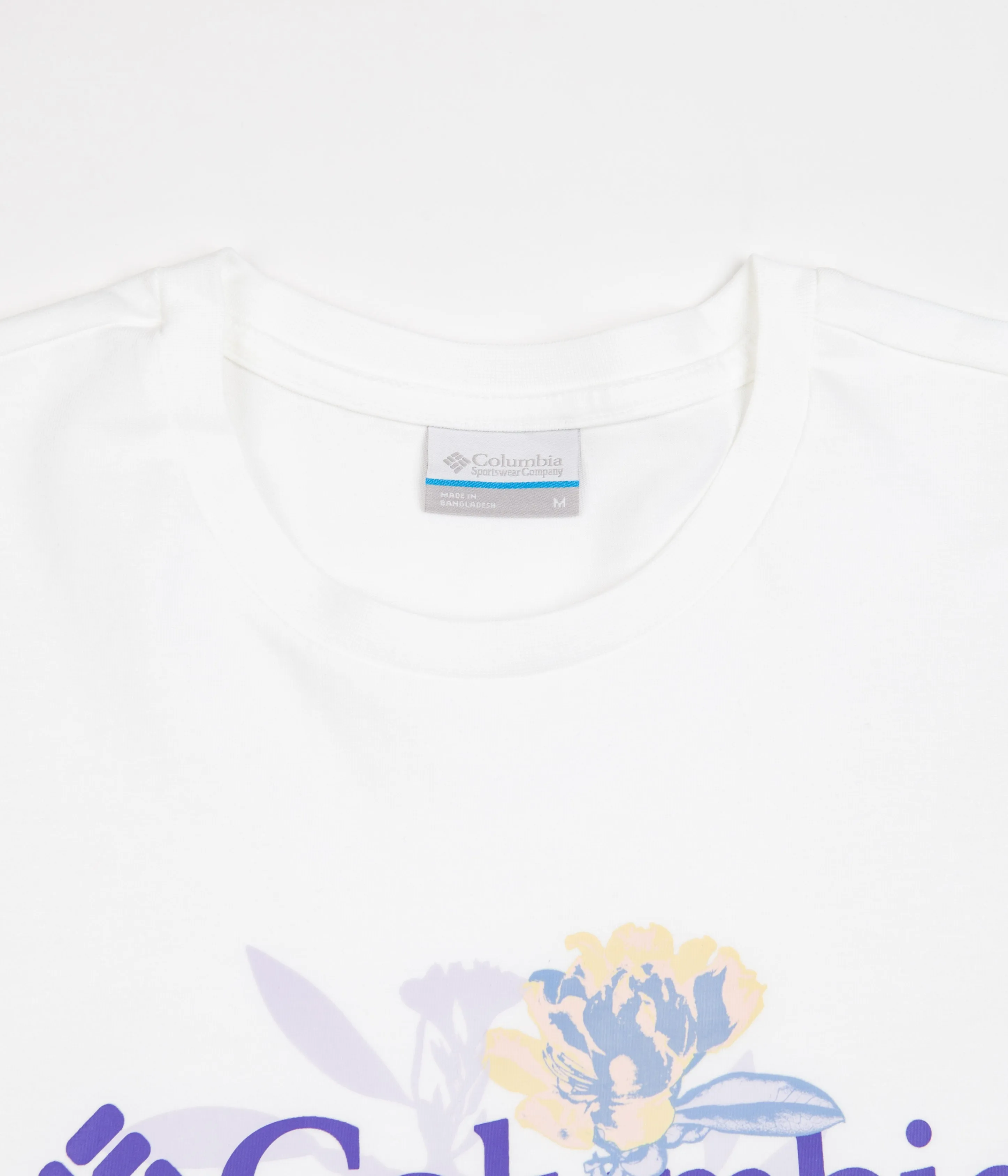 Columbia Explorers Canyon Logo T-Shirt - White / Jubilant Flower Graphic
