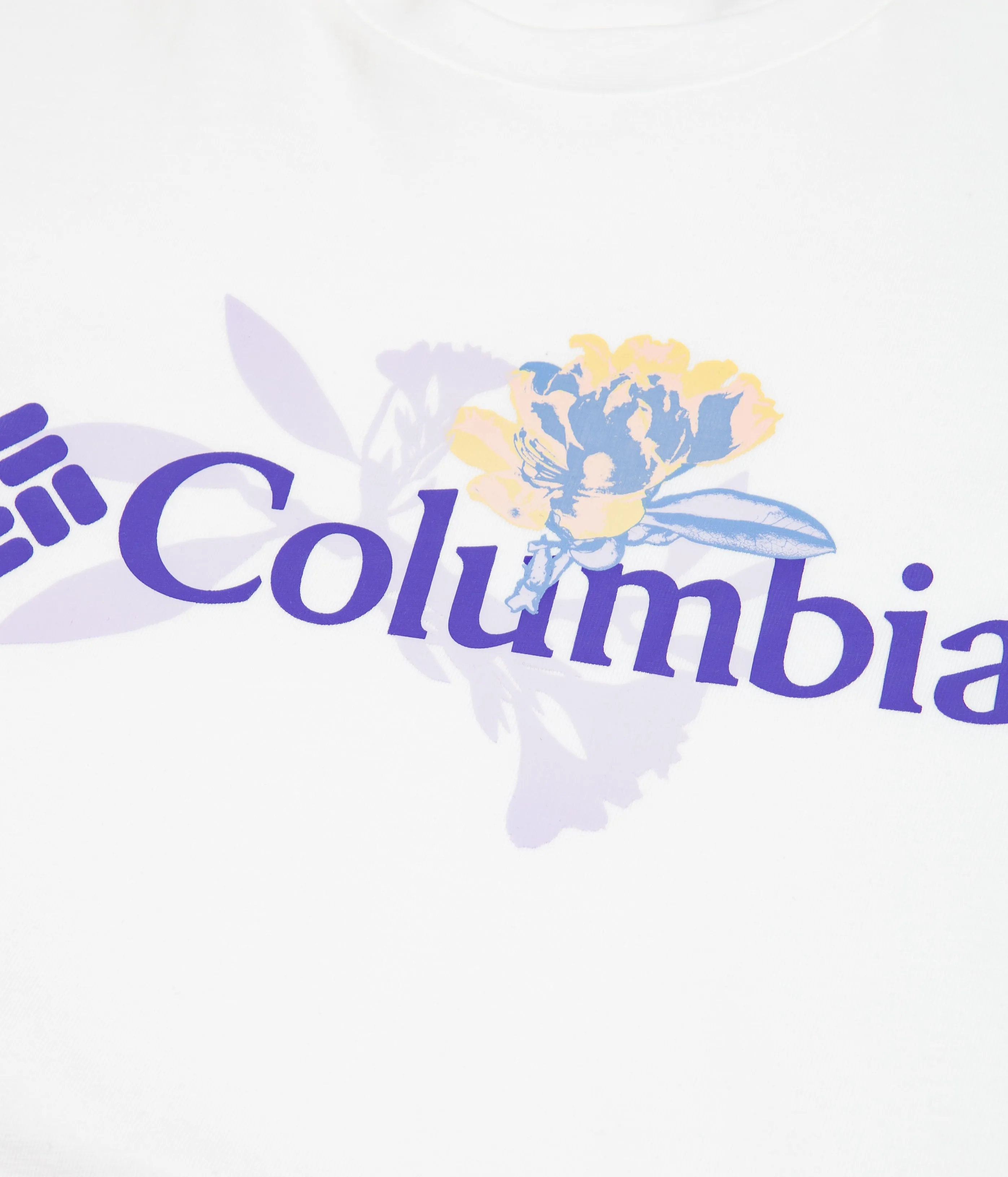 Columbia Explorers Canyon Logo T-Shirt - White / Jubilant Flower Graphic
