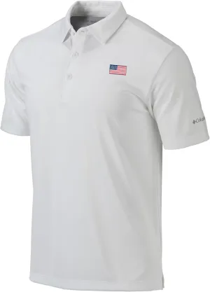 Columbia Golf Men's Omni-Wick American Flag Logo Drive Polo
