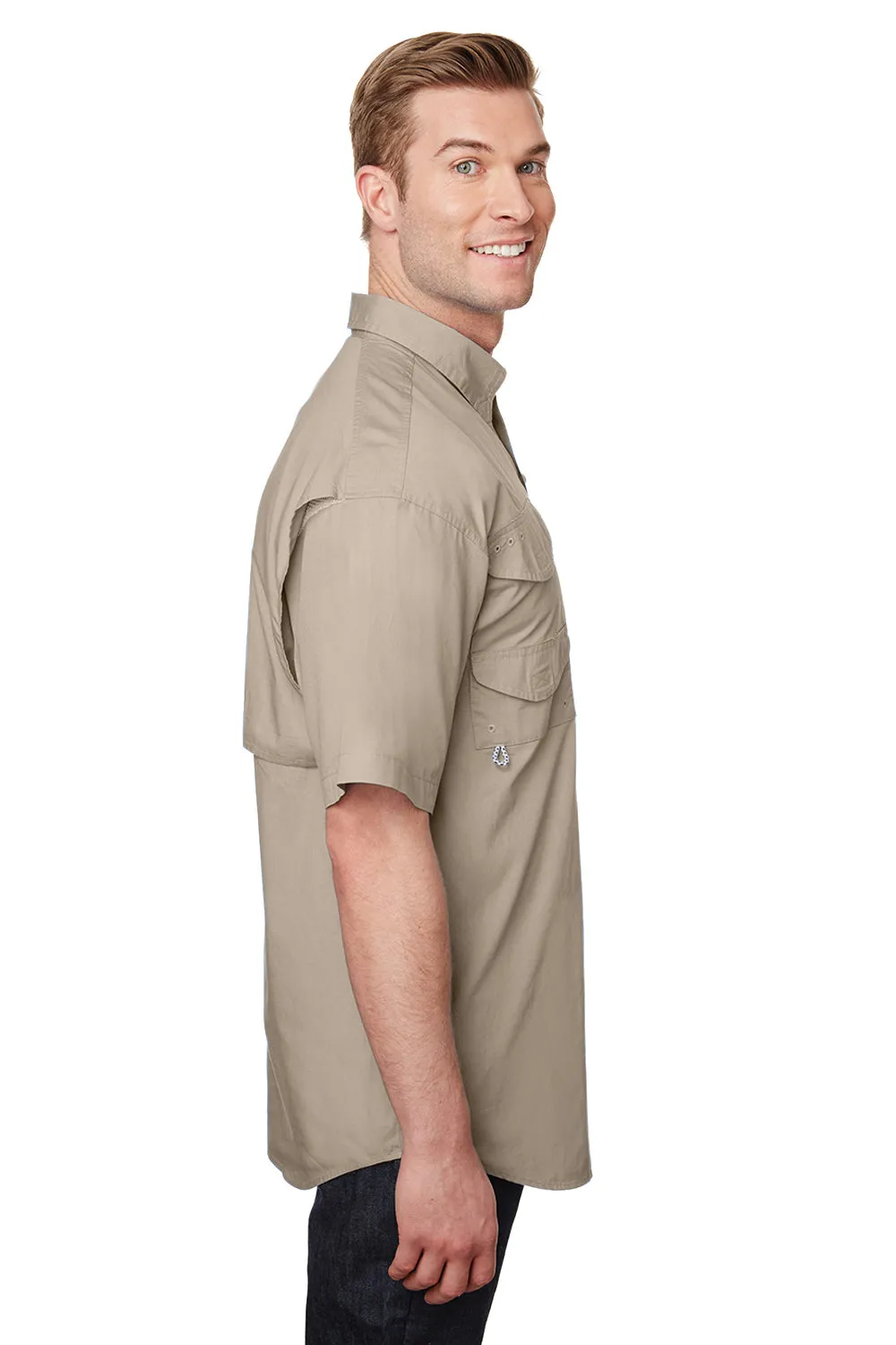 Columbia Mens Bonehead Short Sleeve Button Down Shirt w/ Double Pockets - Fossil (DISCONTINUED)