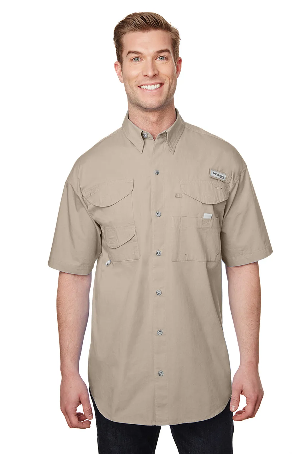 Columbia Mens Bonehead Short Sleeve Button Down Shirt w/ Double Pockets - Fossil (DISCONTINUED)