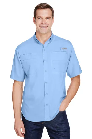 Columbia Mens Tamiami II Moisture Wicking Short Sleeve Button Down Shirt w/ Double Pockets - Sail Blue (DISCONTINUED)
