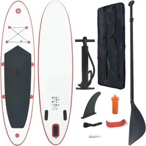 Enhance Water Sports with Inflatable Stand Up Paddle Board Set, Red and White, Easy to Inflate with Accessories Included