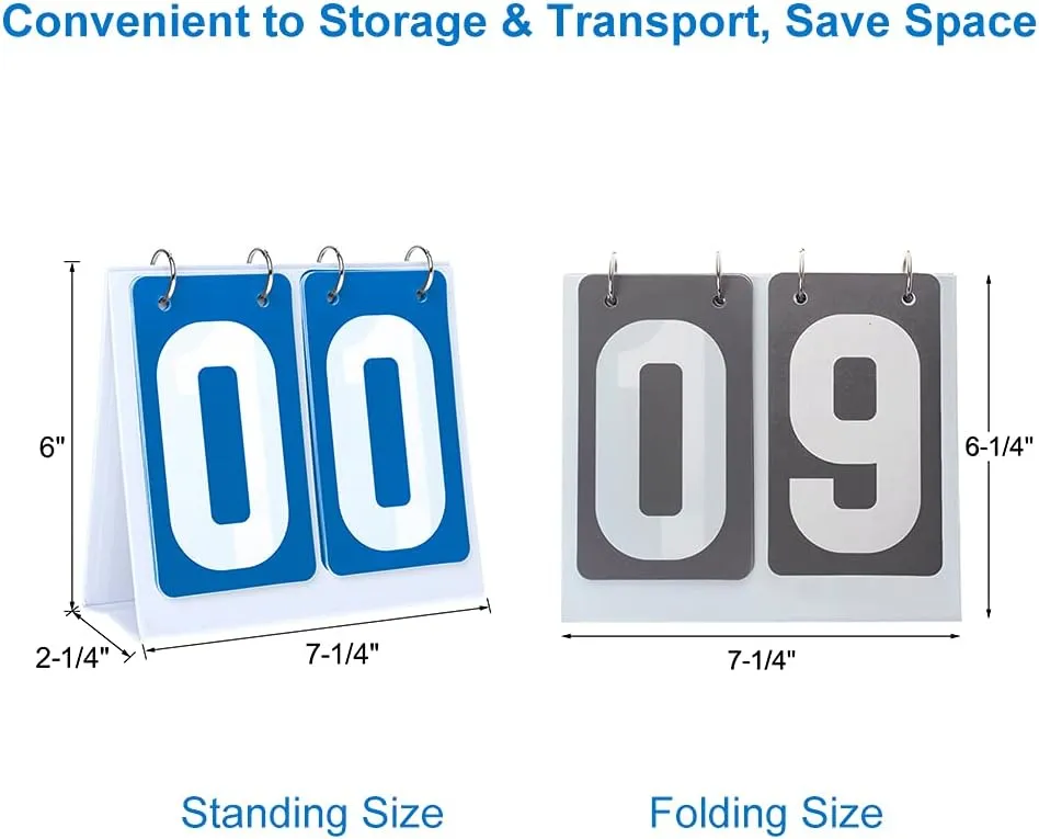 GOGO Scoreboard Flip Score Keeper Bulk for Basketball Game, Portable Scoreboard Up to 99
