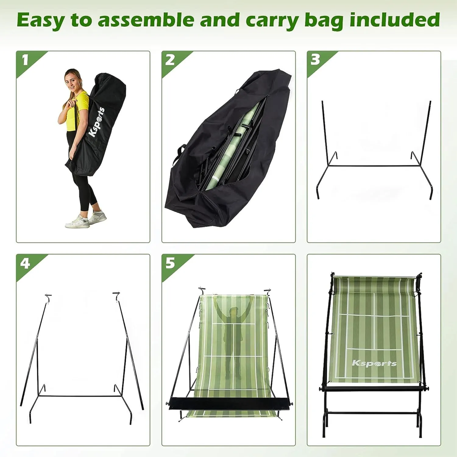 Ksports Tennis Rebounder Net  Multi Racket Sports Trainer for Tennis, Pickleball, Padel, Squash & Racquetball  Quick Assembly, Portable with Carry Bag