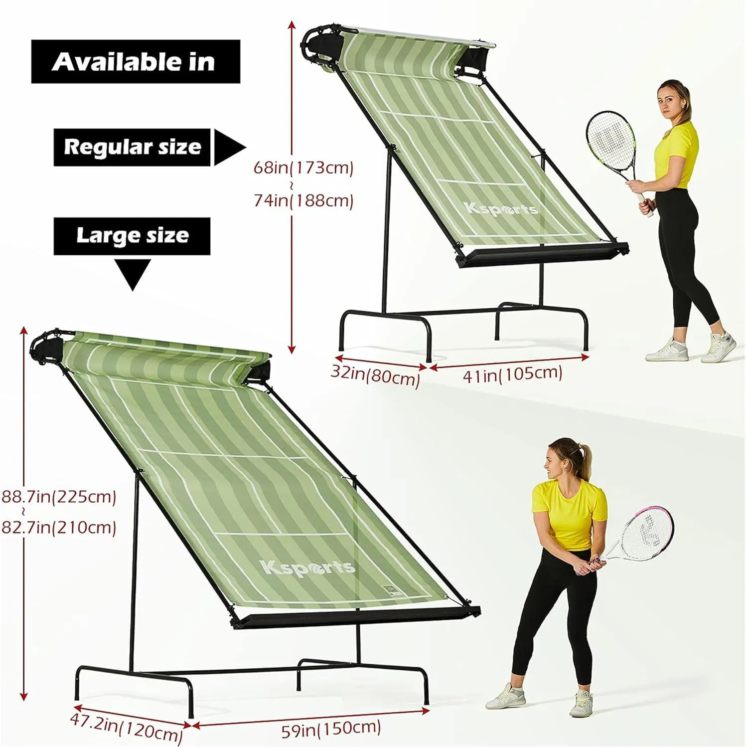 Ksports Tennis Rebounder Net  Multi Racket Sports Trainer for Tennis, Pickleball, Padel, Squash & Racquetball  Quick Assembly, Portable with Carry Bag