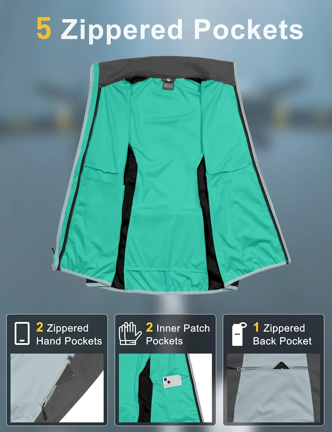 Little Donkey Andy Men's Water-resistant Outerwear Vests, Stretch Windproof Vest for Cycling, Running, Golf