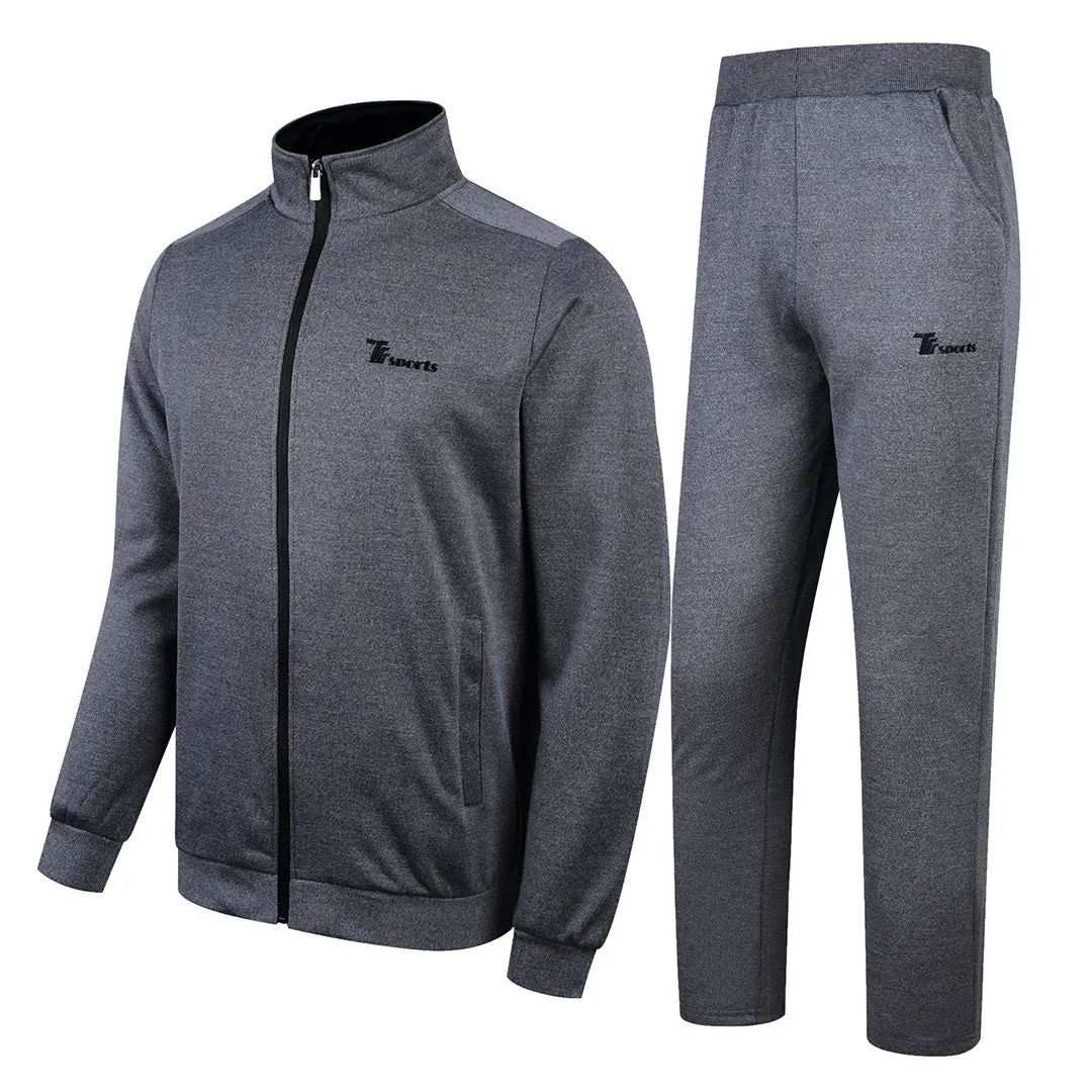 Men's Athletic Casual Full Zip Suit - Solid Color