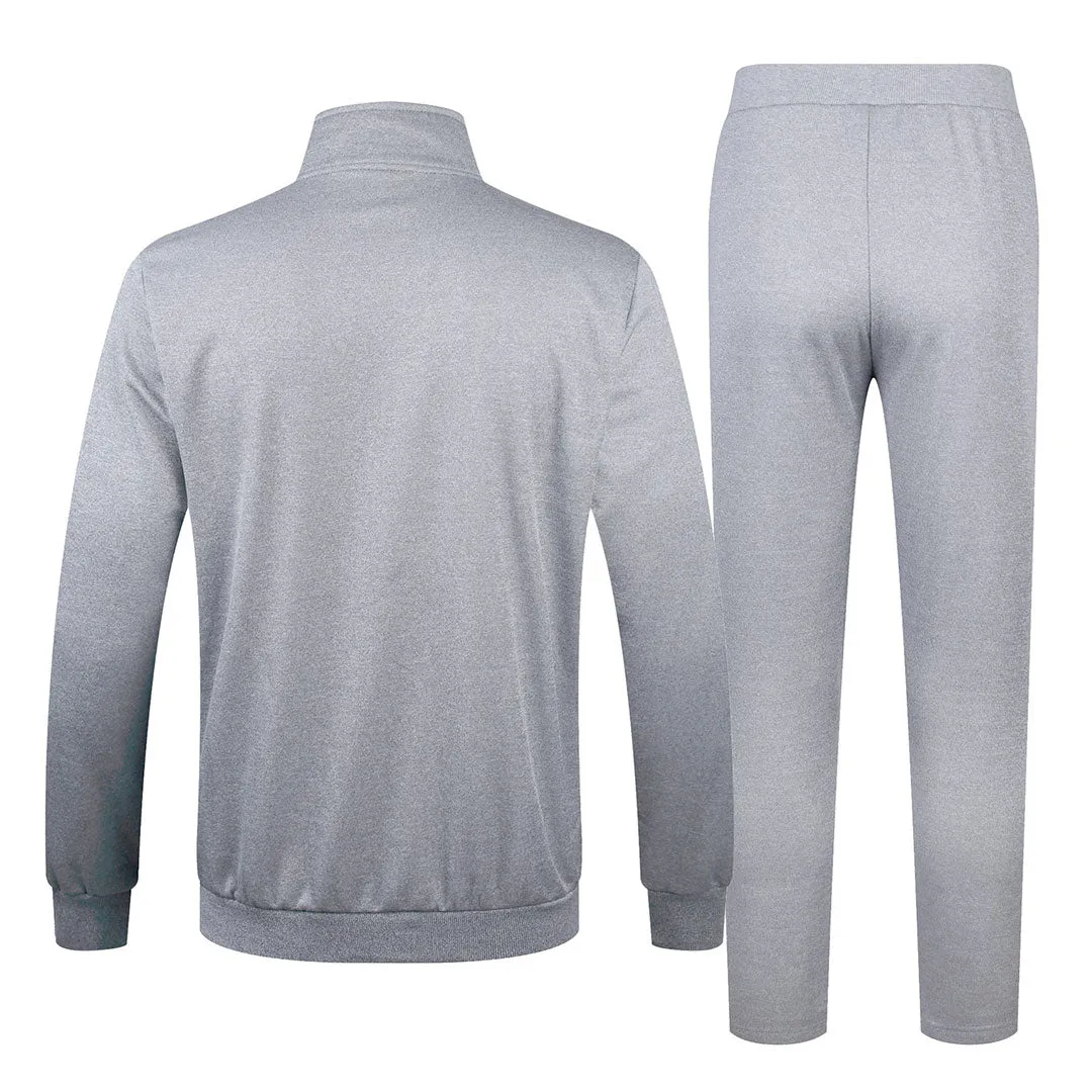 Men's Athletic Casual Full Zip Suit - Solid Color
