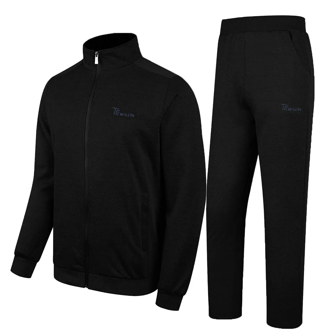 Men's Athletic Casual Full Zip Suit - Solid Color