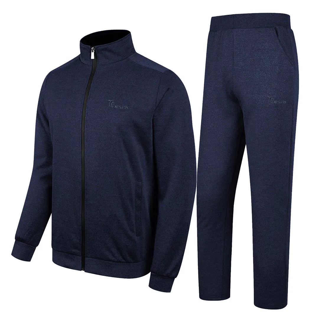 Men's Athletic Casual Full Zip Suit - Solid Color