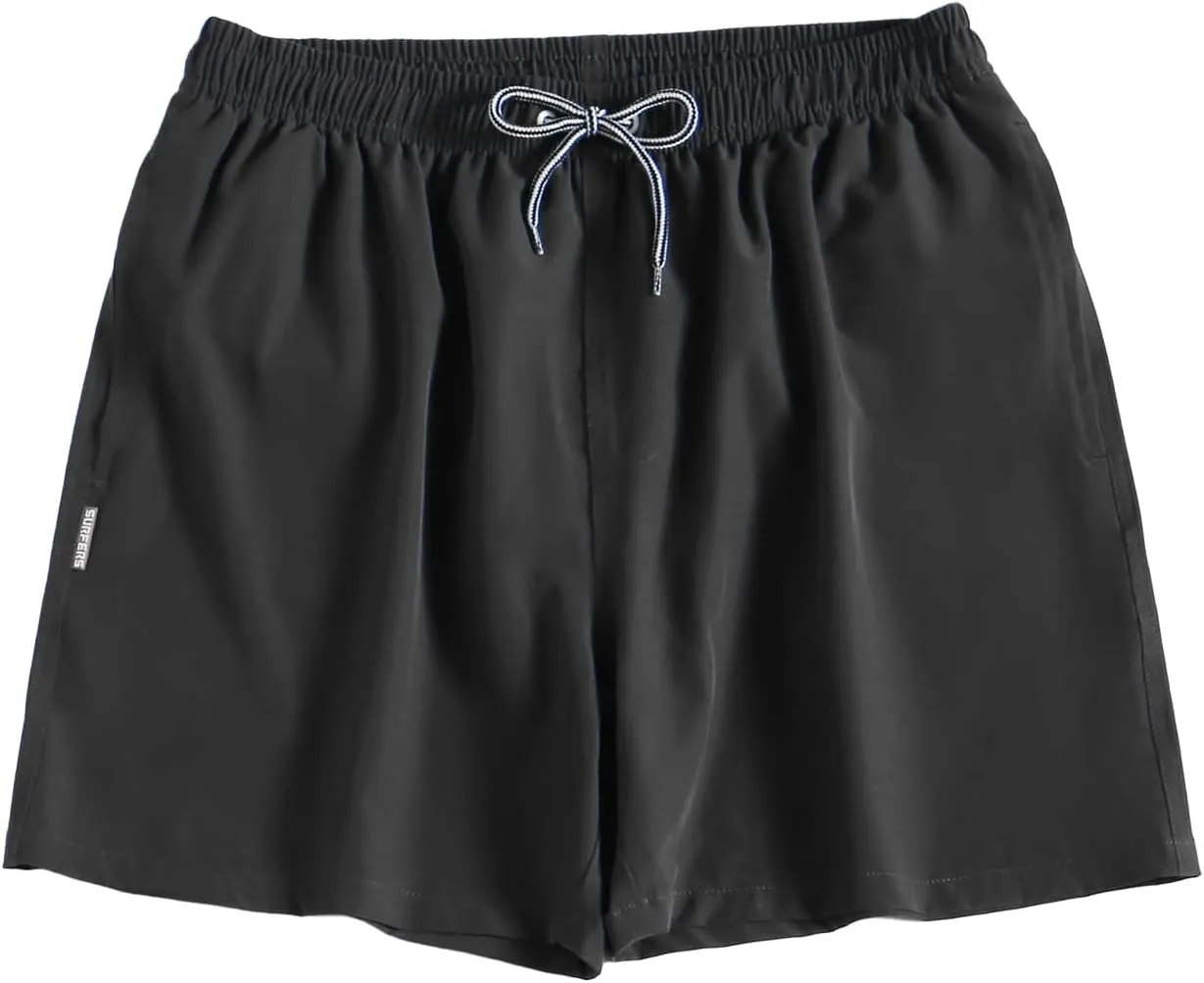 Men's Striped Swim Trunks Bathing Suits Quick Dry Board Shorts Mesh Lining Beach Swimwear with Pockets