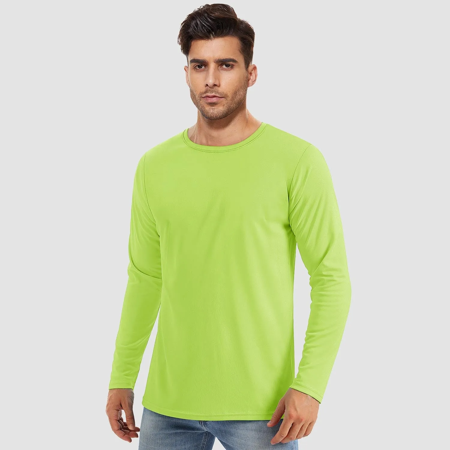 Men's UPF 80  Long Sleeve Shirts UV Sun Protection Shirt Running Fishing Quick Dry Rash Guard Shirts