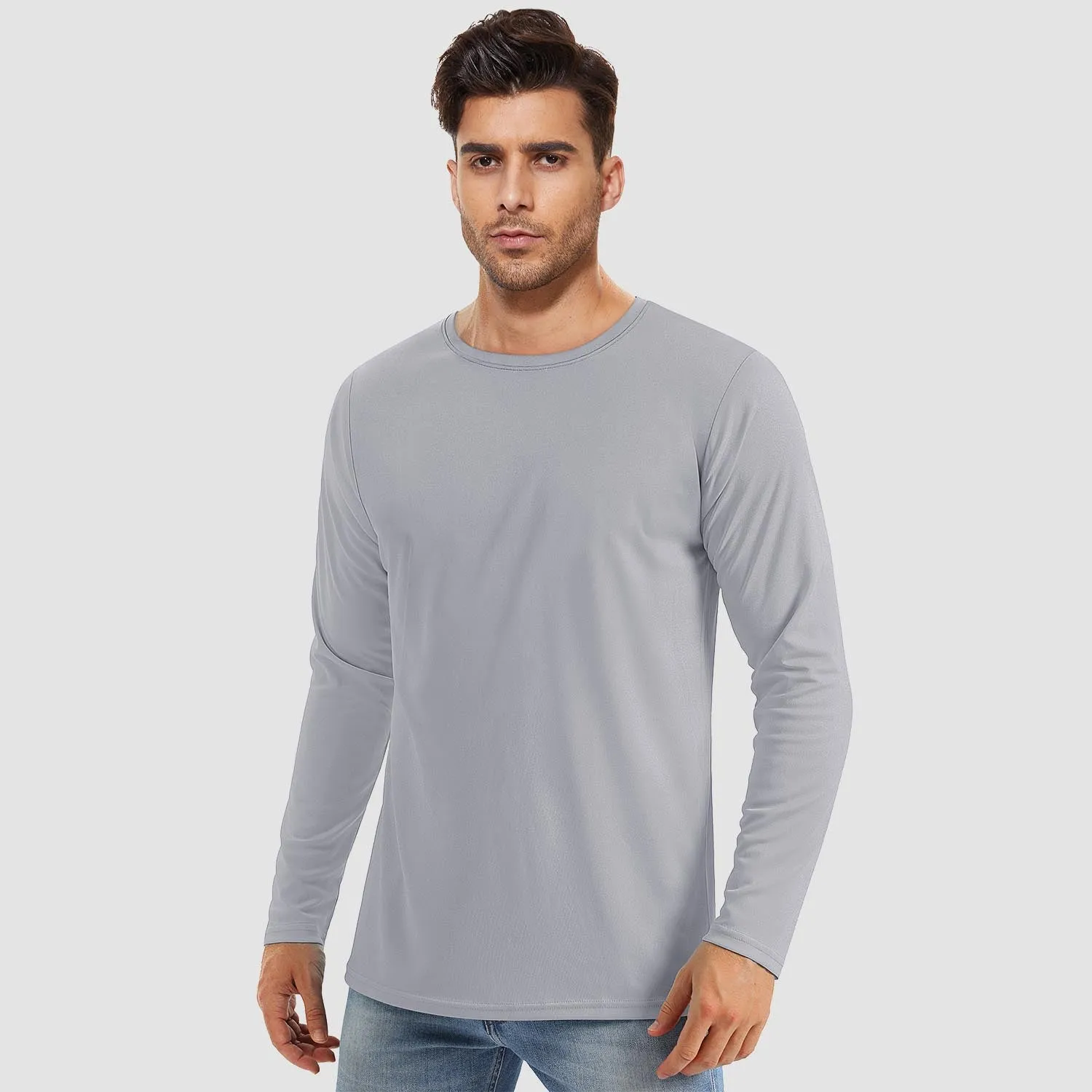 Men's UPF 80  Long Sleeve Shirts UV Sun Protection Shirt Running Fishing Quick Dry Rash Guard Shirts