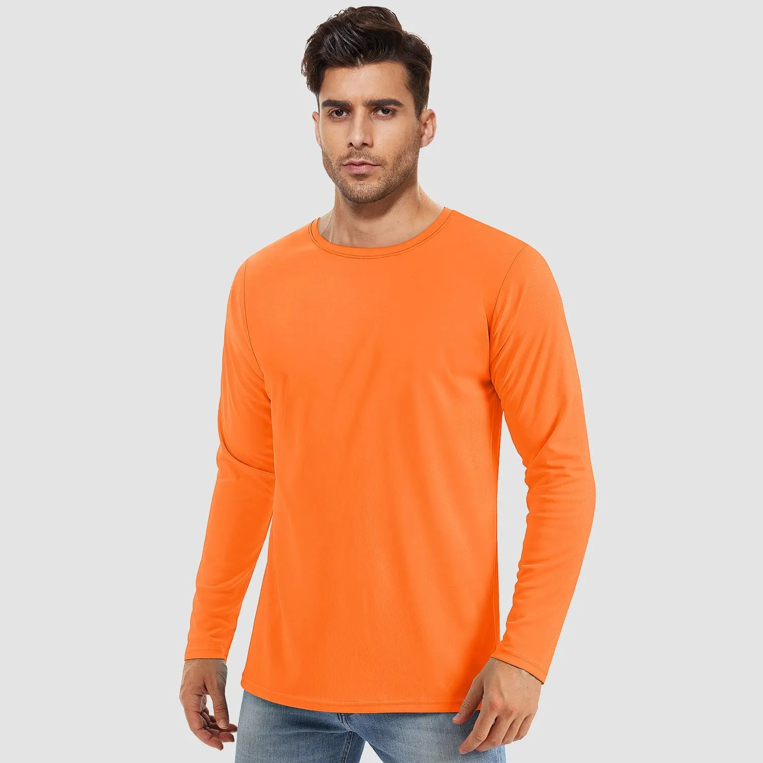 Men's UPF 80  Long Sleeve Shirts UV Sun Protection Shirt Running Fishing Quick Dry Rash Guard Shirts