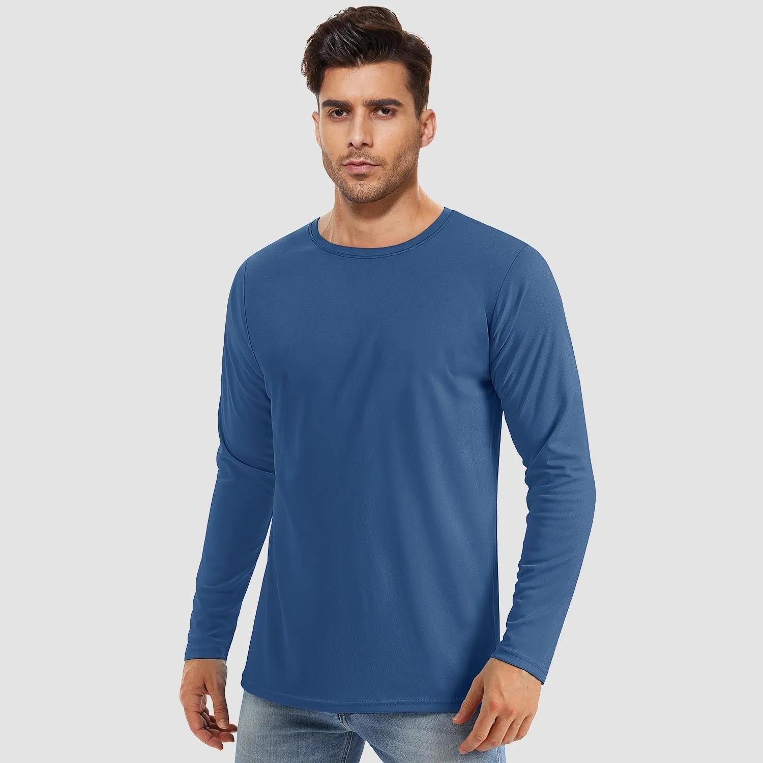 Men's UPF 80  Long Sleeve Shirts UV Sun Protection Shirt Running Fishing Quick Dry Rash Guard Shirts