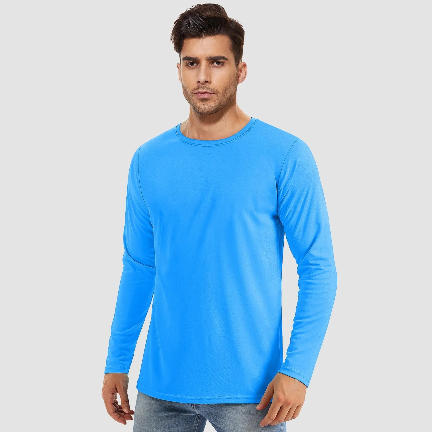 Men's UPF 80  Long Sleeve Shirts UV Sun Protection Shirt Running Fishing Quick Dry Rash Guard Shirts