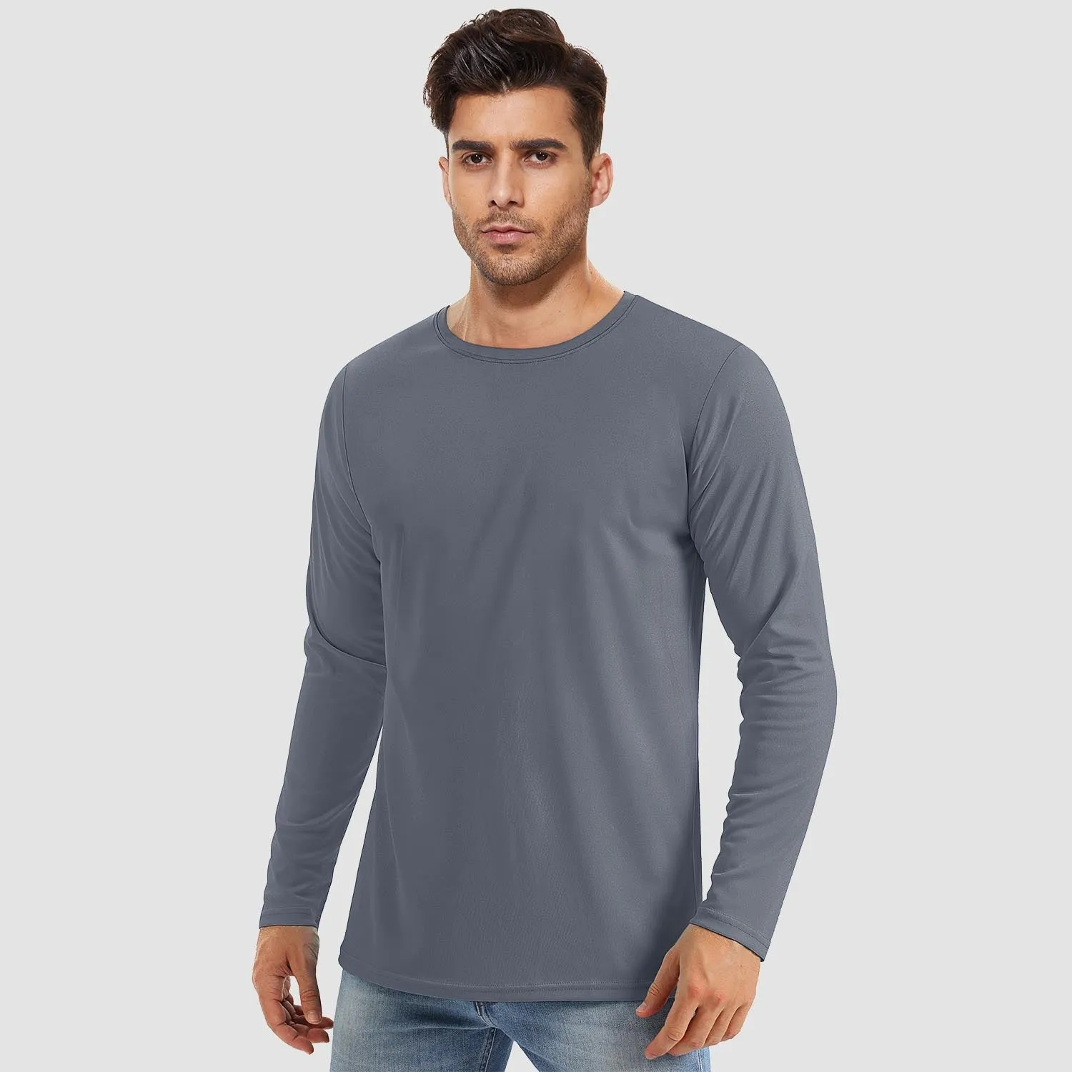 Men's UPF 80  Long Sleeve Shirts UV Sun Protection Shirt Running Fishing Quick Dry Rash Guard Shirts