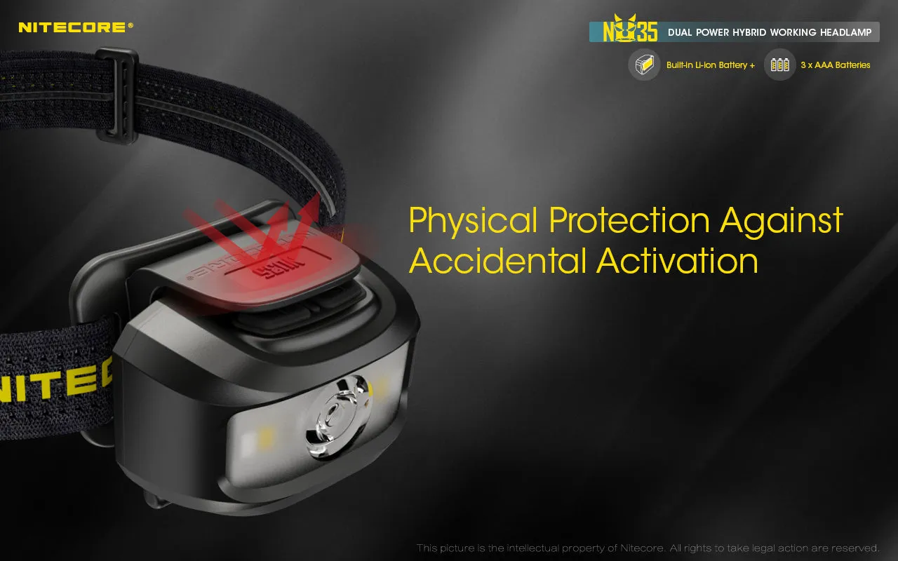 NITECORE 460 LUMENS DUAL POWER WORKING HEADLAMP (NU35)