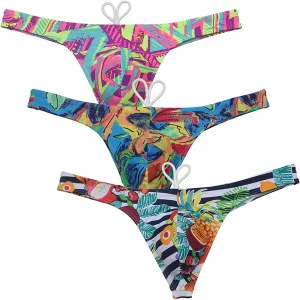 OROCOJUCO Sexy Men's Swim Thong Bikini Swimwear Board Surf Short Trunks Contour Pouch Tangas Swimsuit
