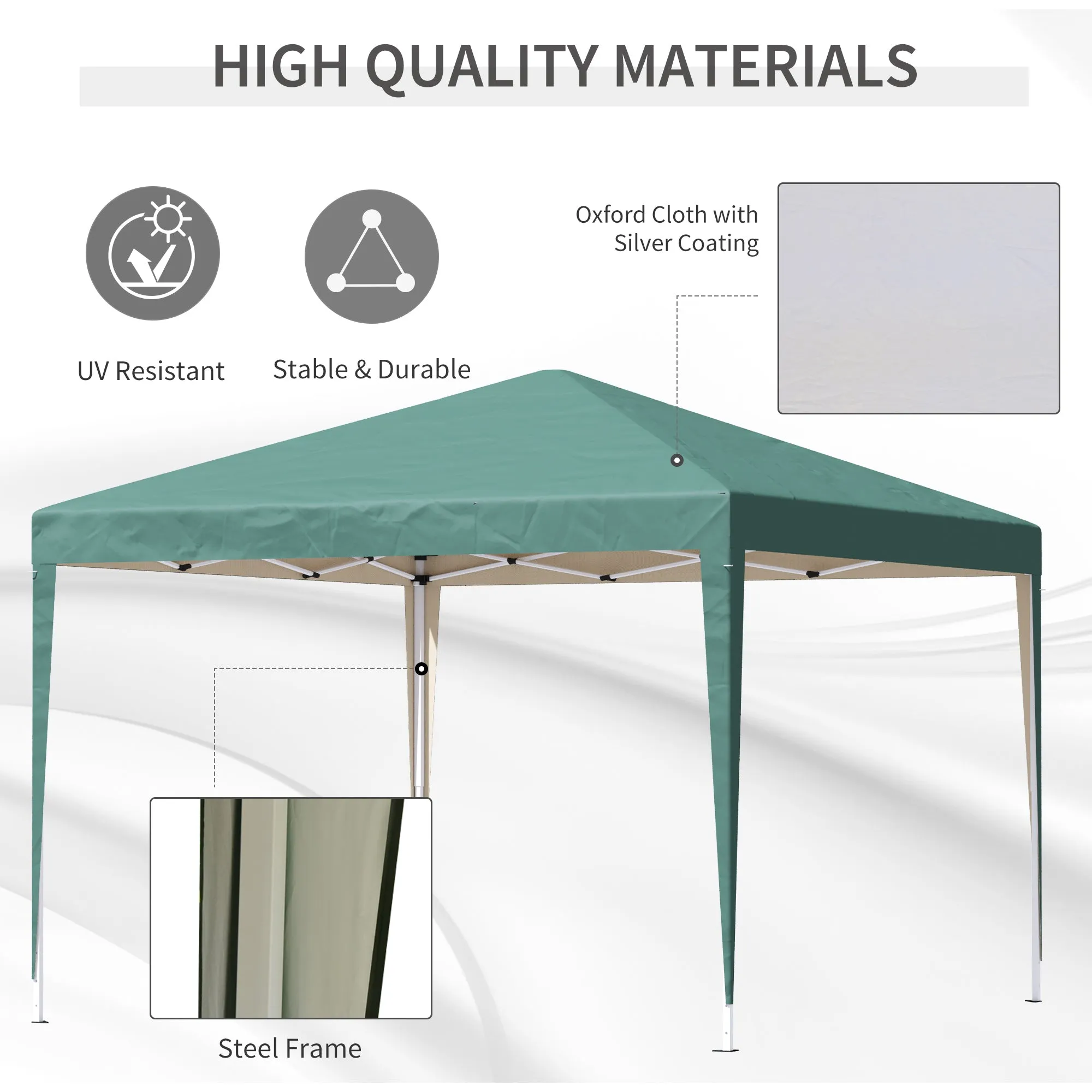 Outsunny 3 x 3m Garden Pop Up Gazebo Marquee Party Tent Wedding Canopy Green