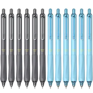 ParKoo Gel Pens Quick Dry Ink Pens Fine Point 0.5mm Retractable Rolling Ball 6 Black/6 Blue Ink Pen Click Silent Pens Set for Journaling Notetaking Drawing Sketching Smooth Writing Non Bleed