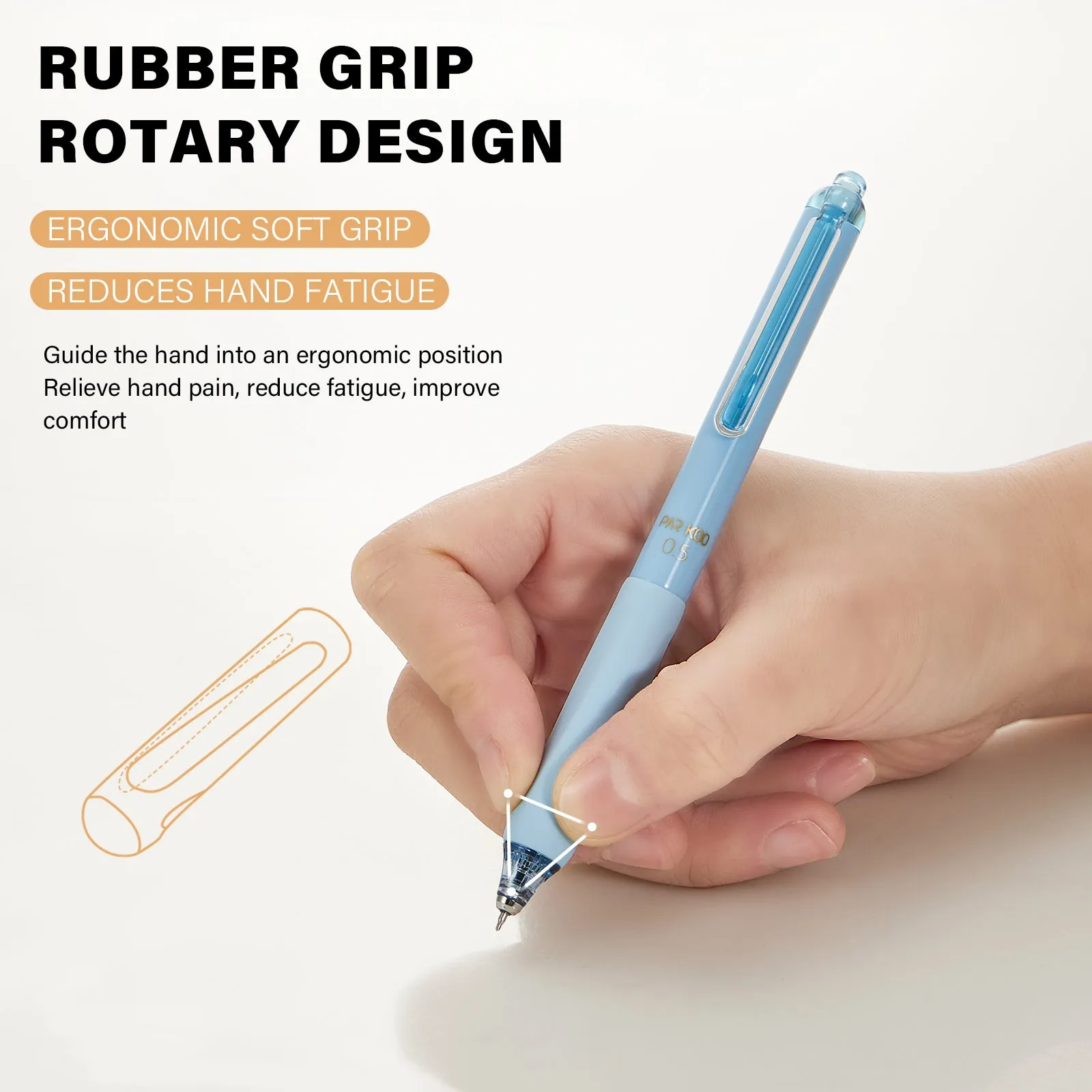 ParKoo Gel Pens Quick Dry Ink Pens Fine Point 0.5mm Retractable Rolling Ball 6 Black/6 Blue Ink Pen Click Silent Pens Set for Journaling Notetaking Drawing Sketching Smooth Writing Non Bleed