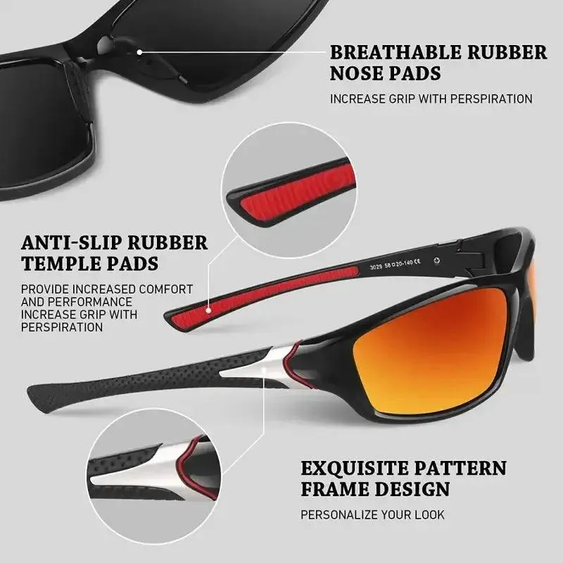 Polarized Sports Sunglasses with Rope UV400  Outdoor Fishing Glasses