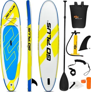 SPSUPE Inflatable Stand Up Paddle Board, Lightweight Surfboard Body Board with Non-Slip Deck, Adjustable Paddle, Wrist Leash, Removable Fin, Carry Bag, Blue, 11 x 30'' x 6'' (L x W x H)