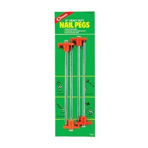 Tent Stakes - Pegs - 10" Nail Pegs -- pkg of 4