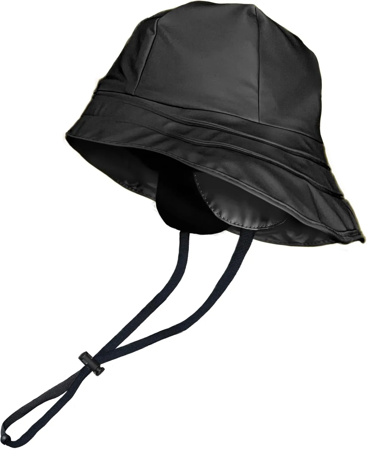 Toutacoo, Rain hat, Waterproof, Unisex Wide Brim - Souwester Cap with Chinstrap and Earflaps, Fleece Lining