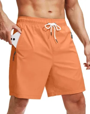 Viodia Men's Swim Trunks with Compression Liner Quick Dry Board Shorts Swimsuit Swimwear for Men with Zipper Pockets