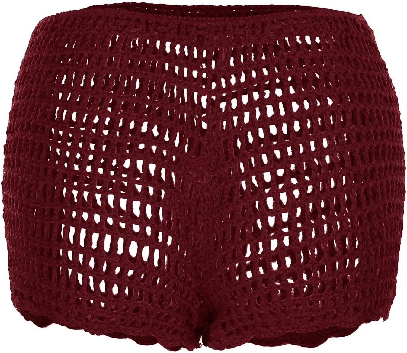 Women's Crochet Cover Up Shorts Hollow Out Knit Bathing Suit Crochet Beach Shorts Coverup Bottom