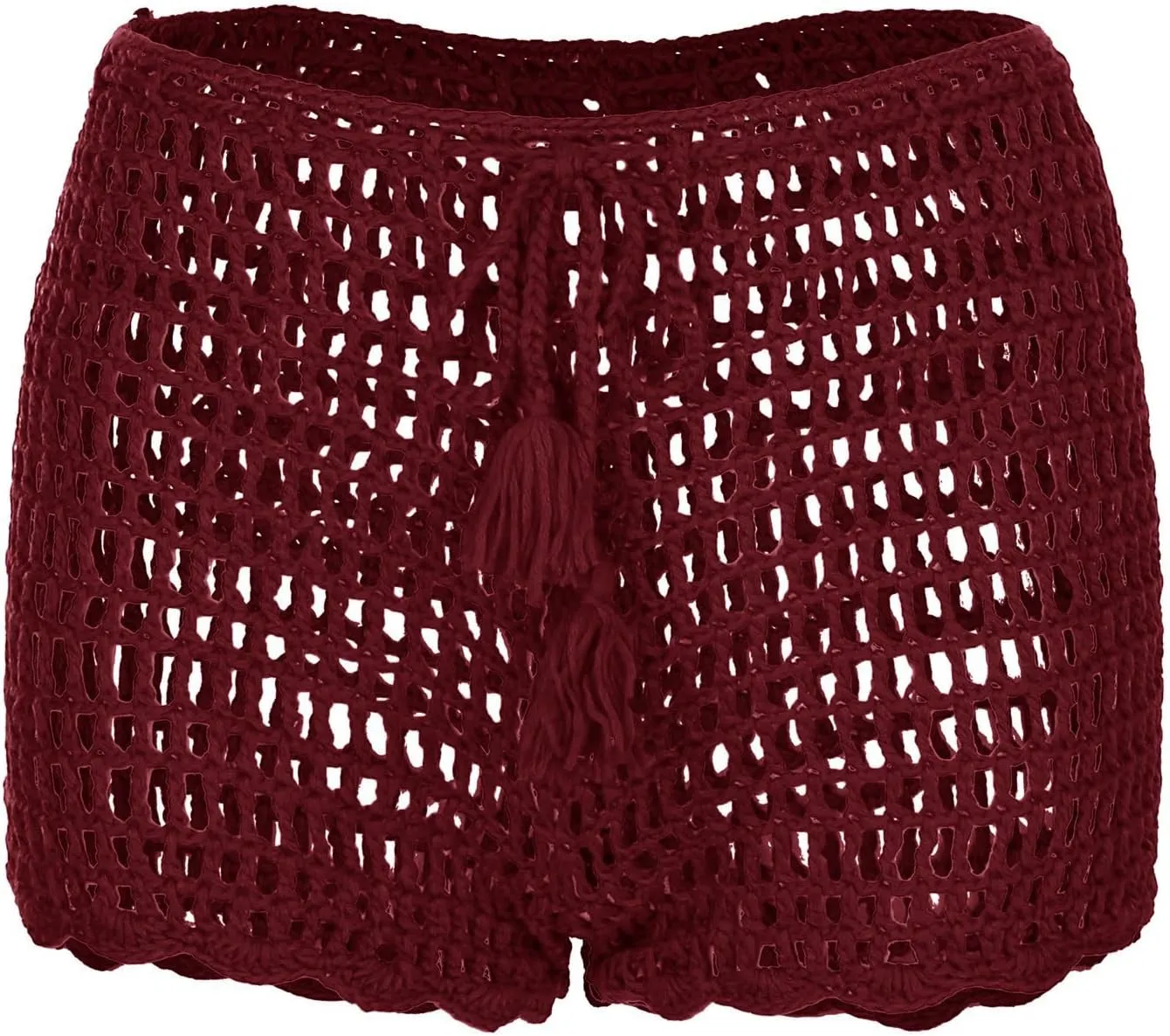 Women's Crochet Cover Up Shorts Hollow Out Knit Bathing Suit Crochet Beach Shorts Coverup Bottom