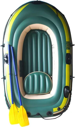 YUEWO Inflatable Boat, PVC Kayak Dinghy Boat 2-3 Person Hickened Fishing Raft Boat with 2 Paddles for Touring Water Sports