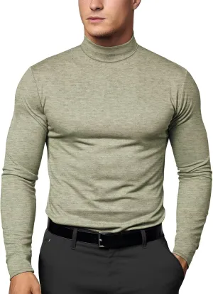 Zengjo Mock Turtleneck Thermal Undershirt Mens Long Sleeve Baselayer Shirts